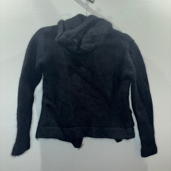 Vintage Angora Rabbit Hair Black Zip Up Jacket French Connection Size Medium - Picture 14 of 15